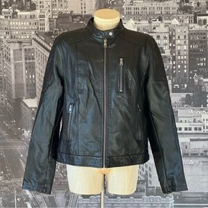 Levi’s black faux leather moto style jacket